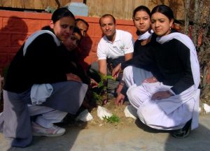 Planting tree in Khalsa college