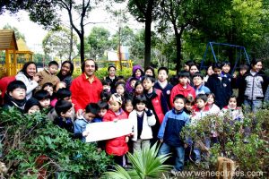 Planting tree in Livingstone American school...Shanghai